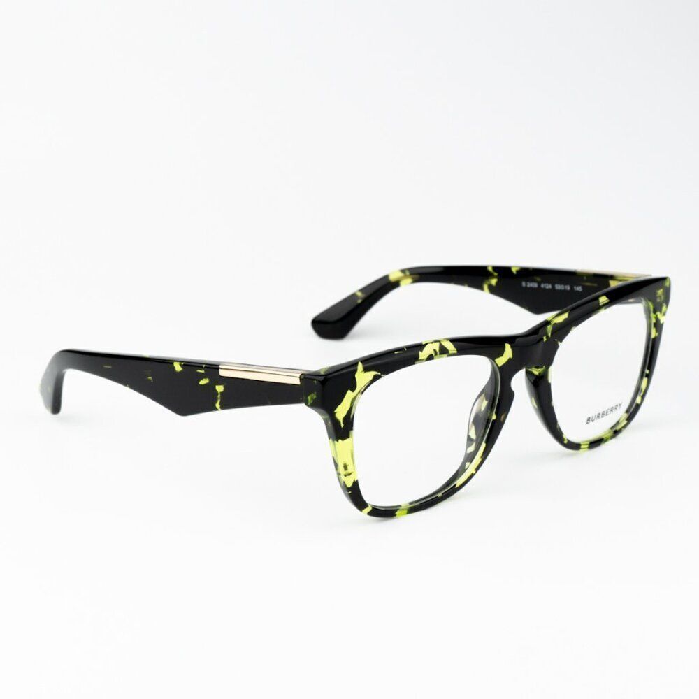 NEW Burberry BE2409 4124  Green Havana Square Unisex Eyeglasses BE 2409